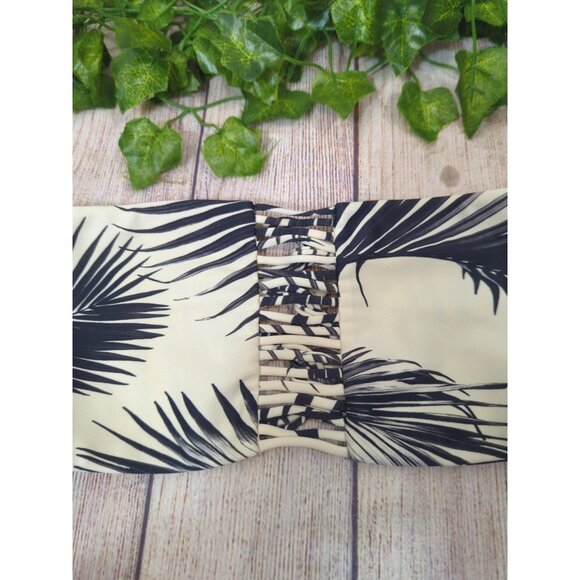 MIKOH Women's Bikini Top Strapless PALM FROND PRINT Classic Size Small - Picture 3 of 6